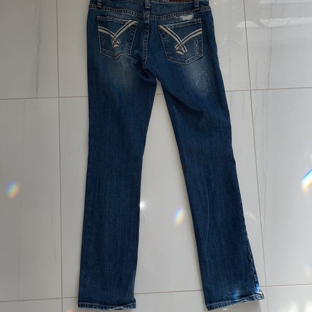Yaso Distressed Straight Leg Jeans Size 3/4 27 - Picture 4 of 4